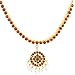 Khushi Purchase Women's Kempu With Red Single Stone Necklace With Pendant Multi-Colour
