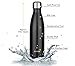 Brimma Vacuum Insulated Water Bottle - Double Wall Stainless Steel Travel Bottle for Hot & Cold Drinks - No Sweat, Leak Proof, BPA Free Thermos Flask - 17 Oz (500 ml)