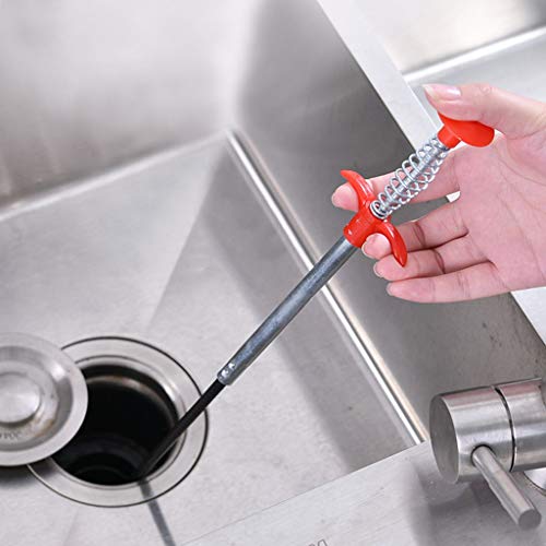 Samoii Clog Remover Drain Relief Auger Cleaner Tool,Sink Drain Cleaning Brush, Sewer Hair Catcher for Bathroom Tub, Toilet,Clogged Drains, Dredge Pipe, Sewers,Sink, Kitchen (B#35.4inch)
