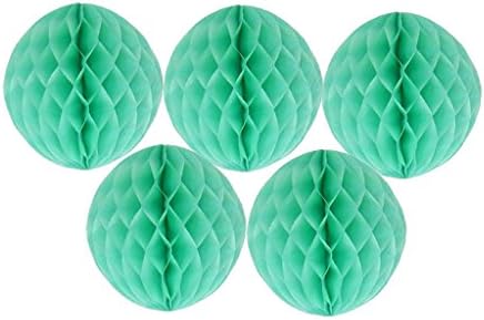 5pack Tissue Paper Pompoms Honeycomb Ball Lantern Flower For Wedding Party Decorations Mint 6"