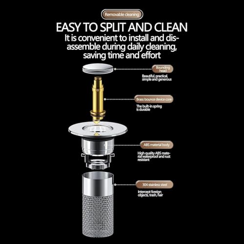 Bathroom Sink Stopper Hair Catcher, Stainless Steel Mesh Sink Drain Filter, Upgraded Kitchen Sink Plug Strainer Stainless Steel Strainers Sink Plugs, Bathroom Sink Drain Strainer (2.36 