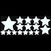 LiteMark Reflective White Assorted Stars Sticker Decals for Helmets, Bicycles, Strollers, Wheelchairs and More - Pack of 16