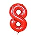 40 Inch Red Jumbo Digital 8 Number Balloons Huge Giant Balloons Foil Mylar Number Balloons for Birthday Party,Wedding, Bridal Shower Engagement Photo Shoot, Anniversary