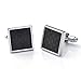 JOVIVI® 4Pairs Stainless Steel Mens Classic Modern Ornate Pattern Style Dress Shirt Cufflinks Mix Design Set (Black)