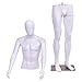 Giantex Male Mannequin Egghead Plastic Full Body Dress Form Display High Gloss(White, Style 1)
