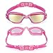 Aegend Swim Goggles, Swimming Goggles No Leaking Full Protection Flexible, Detachable Adult Men Women Youth, Rose-red Silver