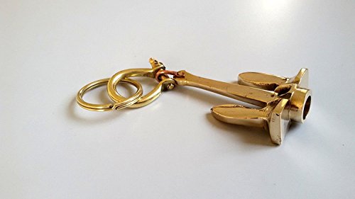 Humaira Nautical Brass Anchor Keychains Nautical vintage ship anchor with handcuff key ring B - Thumbnail 5