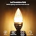 SANSI E12 LED Candelabra Light Bulb, 65 Watt Equivalent 650 Lumens, 6W Ceramic LED Candle Light Bulbs, Soft Warm White 2700K Chandelier Bulbs, Non-Dimmable 3-Pack