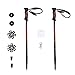 ENKEEO Trekking Poles Anti Shock & Quick Lock Hiking Poles Ultralight Collapsible Trail Walking Stick with Durable Aluminum (Black and Orange, 1 Pair / 2 Pack)