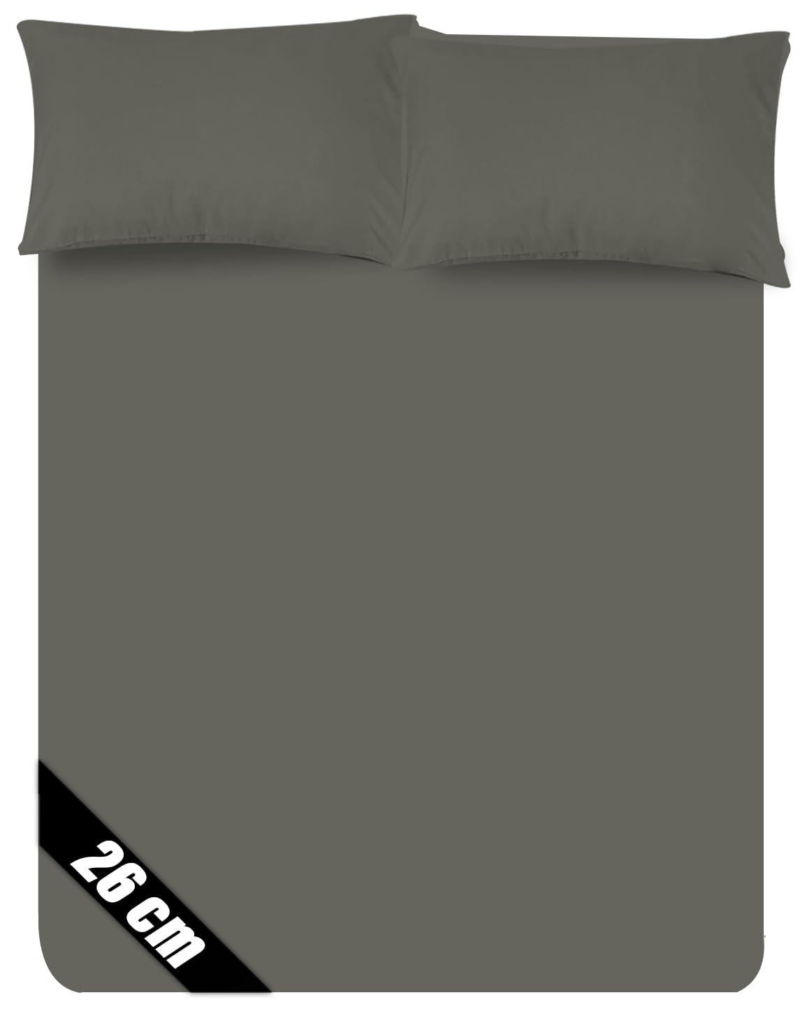 Sunshine Comforts Microfiber Fitted Sheets Breathable, Anti Wrinkle 26cm Deep Pocket Bed Sheets Double Bedding & Linen- Charcoal Bedding Double 137 X 190 CM Double Fitted Sheet — image 1