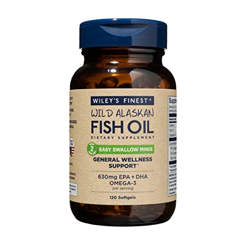 Wiley's Finest Wild Alaskan Fish Oil Easy Swallow Minis Omega3 Fish