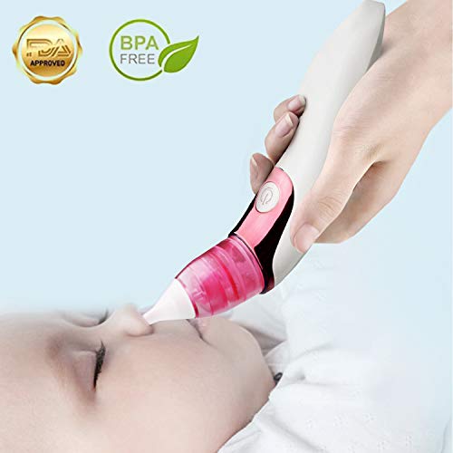 SUMGOTT Nasal Aspirator Baby Nose Suction - USB Charge Nose Sucker Newborn with 3 Suctions, Safer and Faster as Well as Hygienic for Infant and Toddler