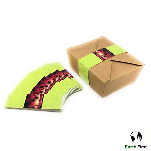 45 Paper Food to Go Containers 47oz New Design with Waist Seal Band