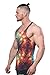 Jed North Bodybuilding Tank Top Gym Stringer Y-Back Muscle Racerback,Abstract,Medium