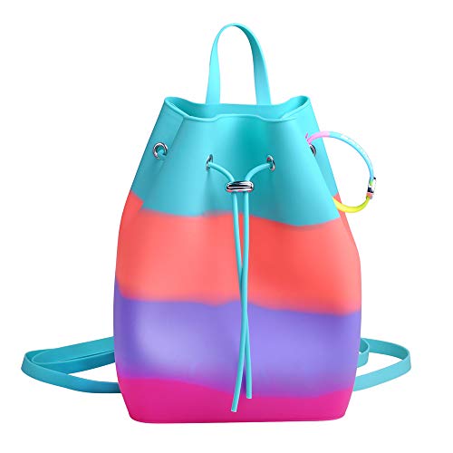 Batmax Girl Silicon Backpack Rainbow Color Bag Waterproof Gym Bag Swim Bag for Kids Children,Drawstring Backpack Seaside Camping (S813)