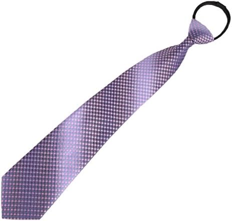 Xurgm Mens Pre-tied Adjustable Zipper Tie Necktie Plaid Dot Business Formal Wedding