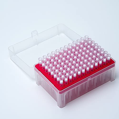 Labsales Premium Presents 200UL Sterile Filter Pipette tips With Pro-Seal And Contami-Stop Technology. Pre-Racked Pack of 96 Tips