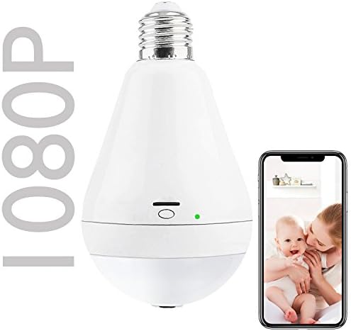 WIFI Security Camera Bulb Light, 1080P HD Fisheye Lens 360 Degree VR Panoramic Light Bulb IP Camera Indoor Home Surveillance System with Remote View Motion Detection &amp; Night Vision