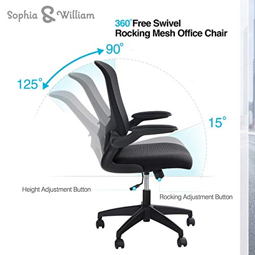 Sophia & William Ergonomic Rocking Mesh Home Office Desk Chair High