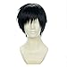 Cfalaicos Mens/Boys Natural Daily Hair, Durarara Orihara Izaya Cosplay Costume Wig Short Layered Black Wig