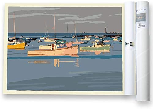 Sunset at Minot's Ledge Light Print (18x24 Giclee Poster, Wall Decor Art)
