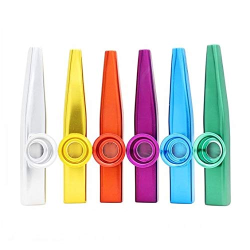Metal Kazoo Musical Instruments Flutes, 6 Colors 18 Pack,Guitar,Ukulele, Violin, Piano Keyboard (18)
