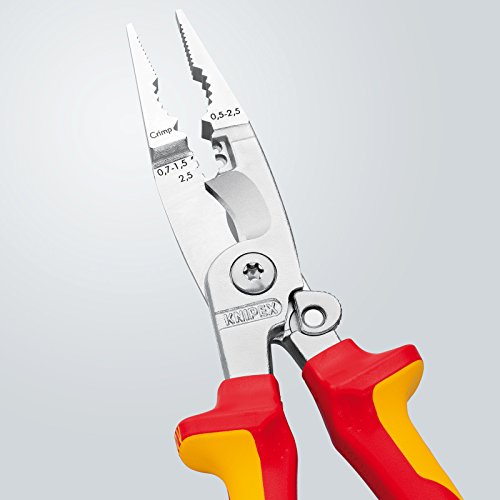 Knipex Elektro-Installationszange verchromt, isoliert mit Mehrkomponenten-Hüllen, VDE-geprüft 200 mm 13 96 200 – Bild 6