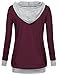 Larenba Breastfeeding Hoodie, Womens Long Sleeve Nursing Shirt Cotton Breastfeeding Tops Soft V Neck Shirt Cozy Pregnant Clothes with Pocket(Wine Red,Large)