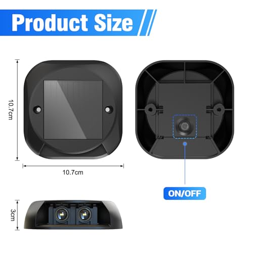 Quntis 8 x Outdoor Solar LED Step Lights Warm White Light 3000 K, Solar Stair Lights IP65 Waterproof, Solar Lamp for Ground Paths Sidewalks Garden Spotlights Solar Steps