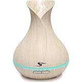 Aroma Essential Oil Diffuser, 2017 Simway Aromatherapy 400mL Ultrasonic Cool Mist Aroma diffuser Humidifier with Waterless Auto Shut-off, 7 color LED lights for Bedroom Living Room Spa Baby
