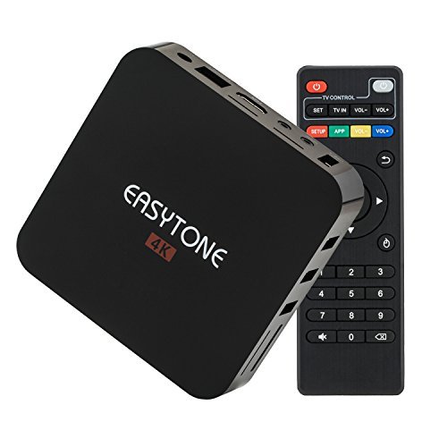 EASYTONE Android 5.1 TV Box Quad Core Amlogic S905 CPU WiFi 2.4GHz,4K Ultra HD, DLNA Miracast + MX3 Wireless Keyboard and Mouse