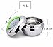 Stainless Steel Double Layer Bento Box, Food Container, Lunch Box with Green Handle