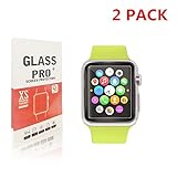 Apple Watch 42mm Screen Protector, Rockxdays - [Anti-scratch][9H Hardness] Only Covers the Flat Area Tempered Glass Screen Protector For Apple Watch 42mm - (2 Pack)