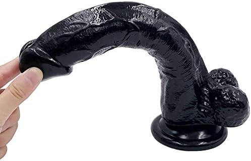 Homme Silicone Pure à Deux Couches Go-demichet Ventouse Réaliste Go-demiché Doux à l'extérieur et à l'intérieur Ferme A-nal PE-NIS Dil-do Noir, 10,23 Pouces