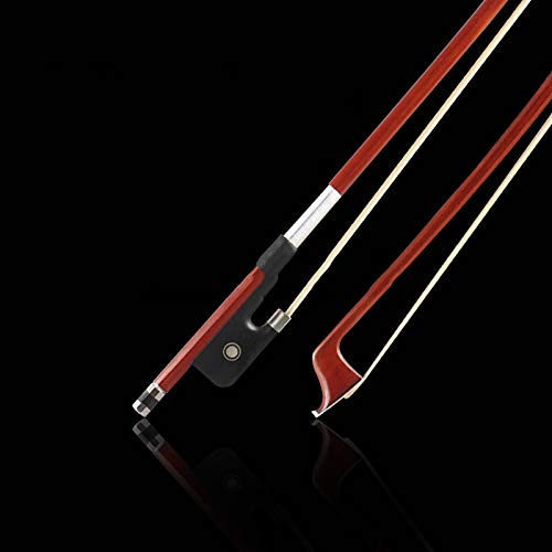 image for AMZZ Full Size 4/4 Violin Fiddle Bow Well Balanced Round Brazil Wood S