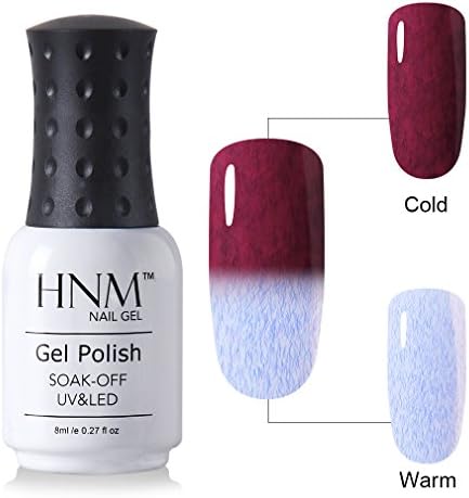 HNM UV LED Gel Nail Polish Temperature Color Changing Faux Fur Soak Off Nail Art Varnish Lacquer 9102