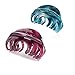Rosette 2Pcs/set Large Chic Styling Hair Claw Clips Strong Holding Power Clamps Indoor Outdoor Hair Grips for Women Girls Thick Hair (wine red+blue)