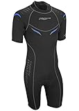 Phantom Aquatics Men's Marine Shorty Wetsuit, Black/Blue, Large