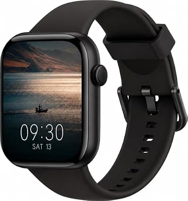 Smartwatch Damen Herren, 1,85" HD Touch Fitnessuhr mit Telefonfunktion, 140+Sportmodi Smart Watch Fitness Tracker mit Pulsmesser Schlafmonitor Schrittzähler,IP68 Fitnessuhr für iOS Black