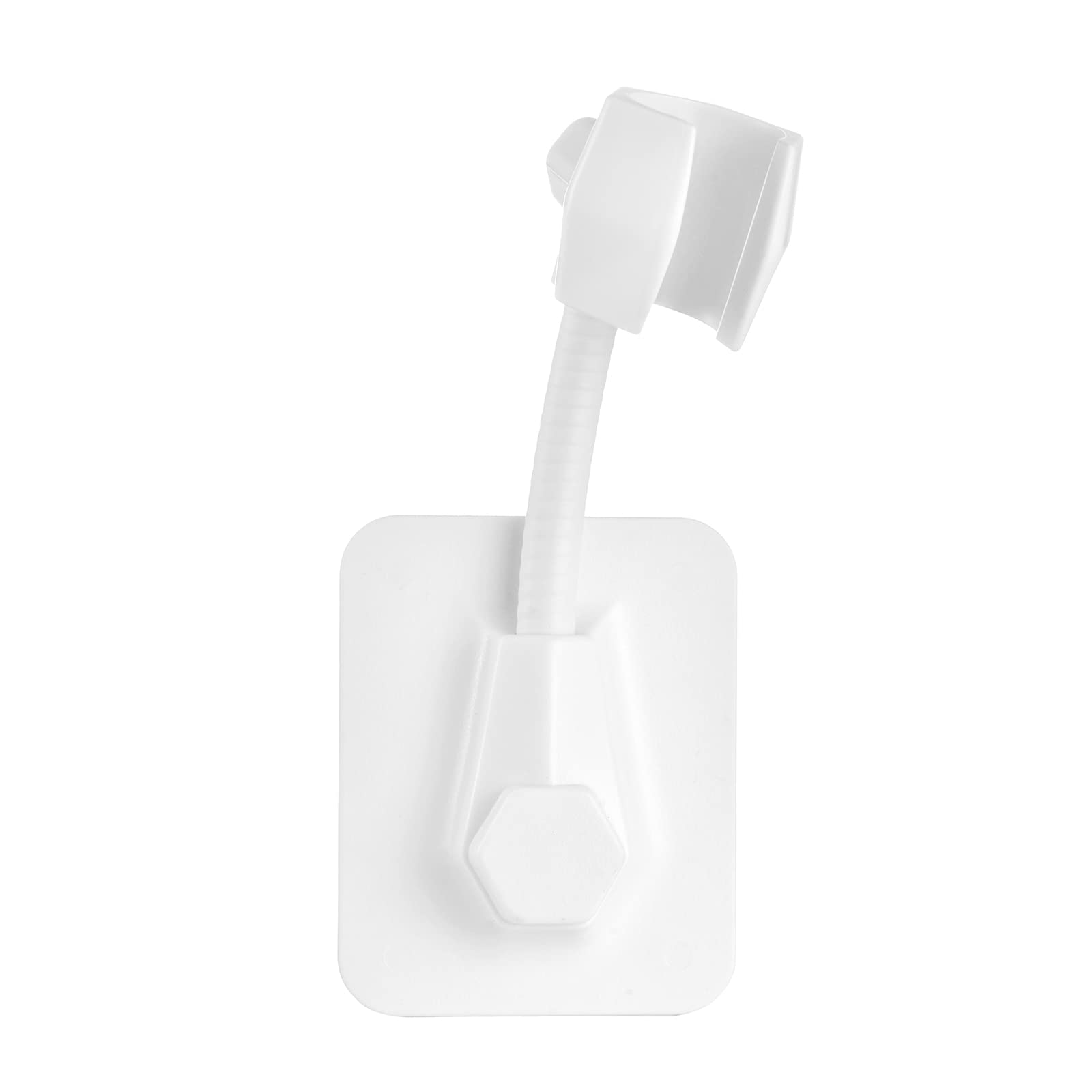 Photo 1 of 360 Degree Adjustable Handheld Showerhead Bracket - Removable No-Punching Wall Mounted Shower Head Holder (White)