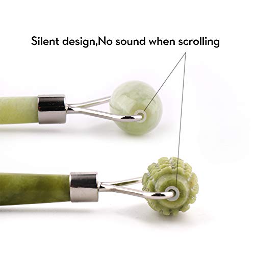 Kimkoo Jade Roller for Face-3 in 1 Kit with Gua Sha Massager Tool,100% Real Natural Jade Stone Facial Roller Anti Aging,Face Beauty Set for Eye Anti-wrinkle - Thumbnail 5