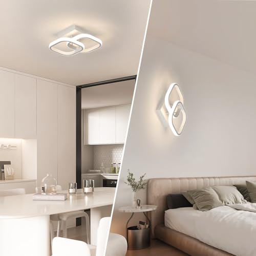 Comely 2 Pacchi Plafoniere a LED Moderne, 24W 2700LM Lampada da Soffitto a LED Quadrata Piccola, Luce Naturale 4500K, 24cm
