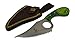 Rogue River Tactical Bone Collector BC-793 Fixed Blade Hunting Skinning Knife with Leather Sheath Real Bone Handle (Green)