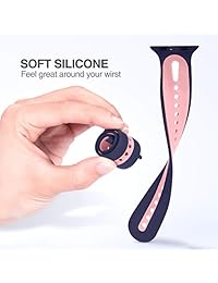 OriBear Compatible with Apple Watch Band 40mm 44mm 38mm 42mm, Breathable Soft Silicone Replacement Bands for iWatch Series 4 3 2 1 Sport Wristband for Women Men