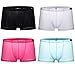 Winday Men Briefs Breathable Ice Silk Boxer Bikinis and Briefs 4 packs (Multi-colored) XL/US L
