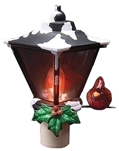 Snow Capped Lantern Cardinal C7 Bulb 6 Inch Acrylic Decorative Flickering Night Light - //coolthings.us