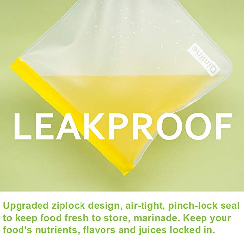 image for Qinline Reusable Gallon Freezer Bags - 4 Packs 1 Gallon Ziplock Bags, 
