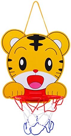 Lbsel Hanging Mini Basketball Netball Hoop Set Toys Indoor Outdoor Basketball Box Board Backboard Sports Training Ball Game with Ball and Pump Gifts for Baby Kids Children Boys Girls (Tiger)