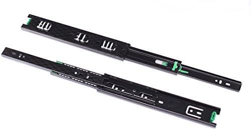 10-inch Length 3-Section Full Extension Drawer Slides Rail Black 2pcs