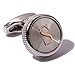 HJ Men's 2PCS Fashion Dazzle Tuxedo Shirts Platinum Plated Cufflinks Initial Letter 2 Color A-Z (silver S)